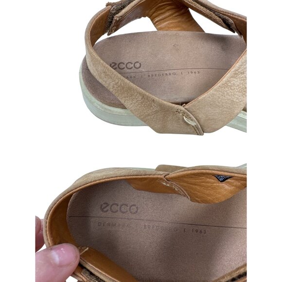 Ecco Flowt Leather Adjustable Strap Sandals with Cushioned Sole Size 39 US 8 - Picture 8 of 13